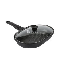 [0532]멀티 피쉬팬 가정용 업소용 사각프라이팬 생선구이 그릴팬 스테이크팬 유리뚜껑포함 편수 인싸템 주방마을, 일반가스렌지용