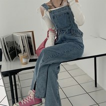 설온 캐주얼 와이드핏 데님 점프수트