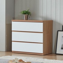 로쏘 사토 3단 서랍장 800, 화이트