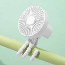 골프카트선풍기 유모차용선풍기 문어발 자바라 휴대용 낚시용 선풍기, 화이트