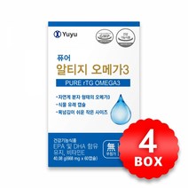 유유제약 퓨어알티지오메가3 668mg x 60캡슐 x 4박스, 단품, 단품
