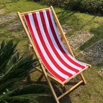 옥외 펜션 카페 의자 비치 접이식 썬베드 나혼자산다 캠핑클럽의자, 베개가없는 빨간색과 흰색 스트립 (캔버스)
