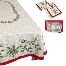 홀리데이 테이블보 식탁보 3종 Tablecloth 크리스마스 잎 미국식 패브릭 티 테이블보, 152x259 직사각형, HOLIDAY