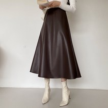 [리엘라]포리라 레더 롱 스커트