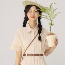 셔츠 롱 원피스 카라넥 단정 캐주얼 뮤트롱원피스