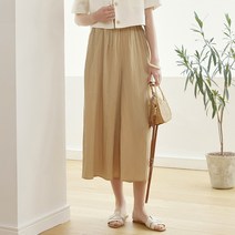 데일리 여름 레이온 여성 와이드 플레어 팬츠