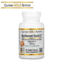 캘리포니아골드뉴트리션 버퍼드 비타민C 750mg 아스코르빈산나트륨 비건 60 베지캡슐