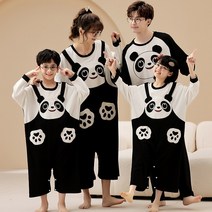 엄마딸커플룩 자녀 순면 잠옷 봄가을 긴팔소매 가족 3단4단 입 여성복 부자 공룡 홈웨어세트