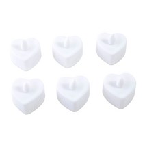 6pcs 심장 모양 LED 청록 양초가 발렌타인 데이를위한 전기 양초를 좋아합니다.