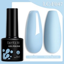 네일아트 LILYCUTE 7ml 베이스 젤 매니큐어 밝은 색상 반영구 흡수 UV LED 강화 네일 아트 닦을 필요 없는 탑 코트, 84 LC-F047