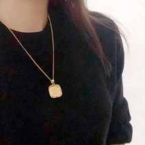 24k 순금목걸이 5D 사각 코인 목걸이 18.75g 18k 장식 포함