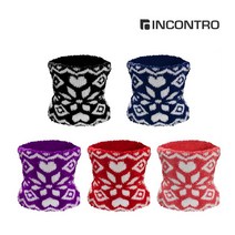 인콘트로 슬림 자카드 넥워머, 블랙