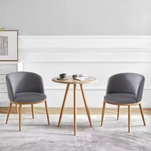 테이블 의자세트 체어 카페 거실 티 커피 침실 발코니 미니멀 휴식 원형 인테리어 북유럽, C 통나무회색천