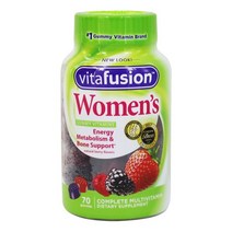 Vitafusion 우먼즈 어덜트 비타민 에너지 메타볼리즘 앤 본 서포트 베리 맛 구미, 70개입 × 1개