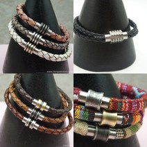 스텐(써지컬)팔찌 마감장식 12종 자석형 누름형, 10.앤틱스타일-4mm, 1개