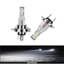 led전조등 led 헤드라이트 LED 헤드램프 자동차 라이트 2Pcs H7 H4 H11 H8 H1 H3 H6 LED 자동차 헤드 라이트 벌브 빔 24V 12V 80W 전원 자동차, [04] 8000 천개 화이트 블루, [05] H11