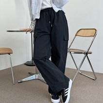 사각한 소재 하체통통해도 널널한 와이드 카고팬츠 / 통바지 밴딩 힙한