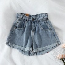 여름 높은 허리 데님 반바지 여성 캐주얼 느슨한 숙녀 패션 플러스 사이즈 탄성 넓은 다리 짧은 청바지