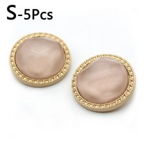 5pcs 스퀘어 라운드 금속 단추 여성 코트 바느질 의류 자 켓 스웨터 드레스 장식 액세서리, 25mm, S