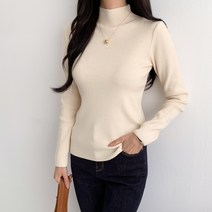 선빈어패럴 도톰한 파인울 하이넥 홀가먼트 니트