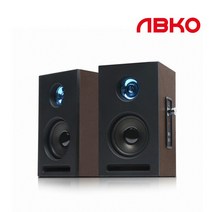 ABKO SP400 2채널 USB전원 북쉘프 PC스피커 브라운