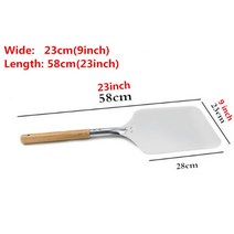 피자 뜨는 삽 56 58 66 cm 나무 손잡이가 있는 알루미늄 팔라 케이크 베이킹 도구 액세서리 칼 치즈 커터 껍질, 58cm