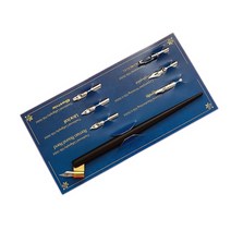 딥펜 캘리그라피 만년필 깃털펜 잉크 손글씨 나무 만화 서예 딥 펜 홀더 펜촉 레터링, 어두운 갈색