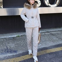 스키복 스노우보드 세트 여성용 후드 재킷 여성 캐주얼 패션 지퍼 코트 벨트 하이 웨 트 바지 정장