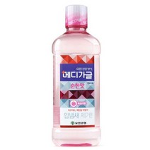 메디가글 순한맛 구강청결제 복숭아향, 750ml, 8개