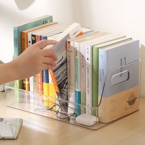 윈프라이스 투명 팬트리 수납정리함 책꽂이, 사각, 베이직