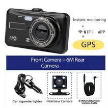 대시 캠 자동차 DVR 와이파이 40 풀 HD 1080P 후면보기 자동차 카메라 비디오 레코더 자동 DVR 블랙 박스 대시캠 GPS 트랙 자동차 액세서리, Rear Lens WiFi GPS+Without TF