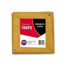Heavy Duty Waterproof Canvas Tarp by CCS CHICAGO CANVAS & SUPPLY – Extra Durable Multipurpose Campin, 8 by 10 Feet