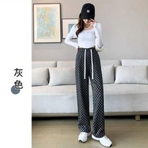 간지나는댄스걸 방송댄스복 힙한팬츠와이드 레그 Palazzo 여름 여성용 격자 무늬 체크 팬츠 플레어 레깅스