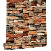 폼블럭벽지 셀프아트월 붙였다떼는 접착식 파벽돌 홈 장식 3d pvc 붉은 벽돌 돌 벽지 롤 자체 접착 거실 침실 호텔 가구 벽 스티커 장식 80, 벽돌 패턴, 씨엔, 6mx45cm