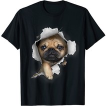 퍼그 티셔츠 퍼그 티셔츠 귀여운 퍼그 강아지 셔츠 퍼그 티셔츠
