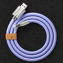 부하기 FUGEZA 120W 6A 180 ° 회전 초고속 충전 케이블 모바일 게임 C타입 충전기 샤오미 아이폰용 액체 실리콘 1m, 51.라벤더  Micro 2m