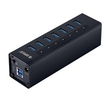 오리코 USB 7포트 허브 A3H7, 블랙