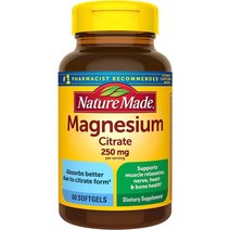Nature Made Magnesium Citrate 250mg 네이처메이드 구연산 마그네슘 250mg 60소프트젤