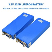 인산철 배터리 3.2V 25Ah LiFePO4 셀 25000mAh 리튬 철 인산염 딥 사이클 Diy 12V 24V 36V 48V 태양 에너지 UPS 전원 155798, 2PCS