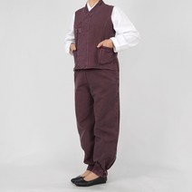 여성 개량한복 여자 생활한복 법복 절옷 조끼 상의 팬츠 바지 5가지색상 / 유선조끼세트