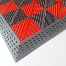 제이씨 카디조립매트 60cm X 90cm(반조립 포장배송), 회색바탕+빨강솔(Gray+Red)