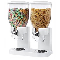 Zevro 화이트 시리얼 디스펜서 듀얼 각 500g 용량 Zevro /GAT201C Indispensable Dry Food Dispenser Dual Control