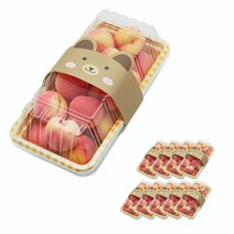 도나앤데코 피크닉 도시락용기 세트 옐로체크 샌드, 1세트, 용기 하단 10p + 상단 10p + 곰 띠지 10p