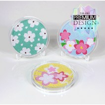 수재샵 [코스터 세트] 벚꽃코스터 6종 택1 (라운드 3D 가로 10cm 세로 10cm) 보석십자수, 벚꽃코스터 5