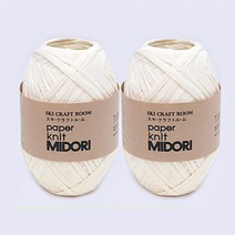 [앵콜스] (10+1) 미도리 종이실 (40g X 2볼) 여름 코바늘 뜨개실, 201 우유