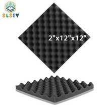 흡음판 흡음제 실내 방음벽 방음 폼 개 단열 홈 뮤직 스튜디오 에그 크레이트 패널 인테리어, 24 개, JD-Black, Medium Density