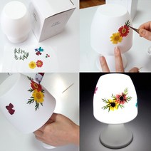 압화 LED무드등압화만들기 나만의스타일로만들기재료 패키지스탠드 LED수면등, 마가렛무드등체험패키지+핀셋
