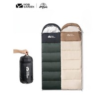 모비가든 캠핑 차박 백패킹 경량 사계절 방한 싱글 더블 휴대용 침낭, 카키(우) 1.4KG