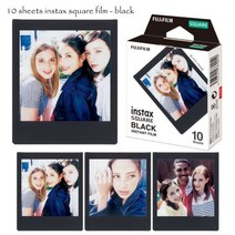 핸드폰 사진 인화기 포토 프린터 샤오미 스티커사진기 fuji sq10 sq6 카메라용 정품 fujifilm instax square Instantfilm fujifilm 공유, 블랙 10장