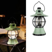 ANKRIC 휴대용 충전식 감성랜턴 빈티지 캠핑 야외 텐트 낚시등 미니 방수 LED등, 그린